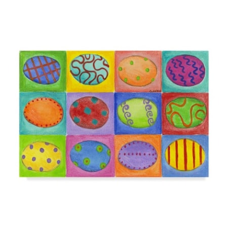 Claudia Interrante 'Easter Eggs Pastel' Canvas Art,12x19